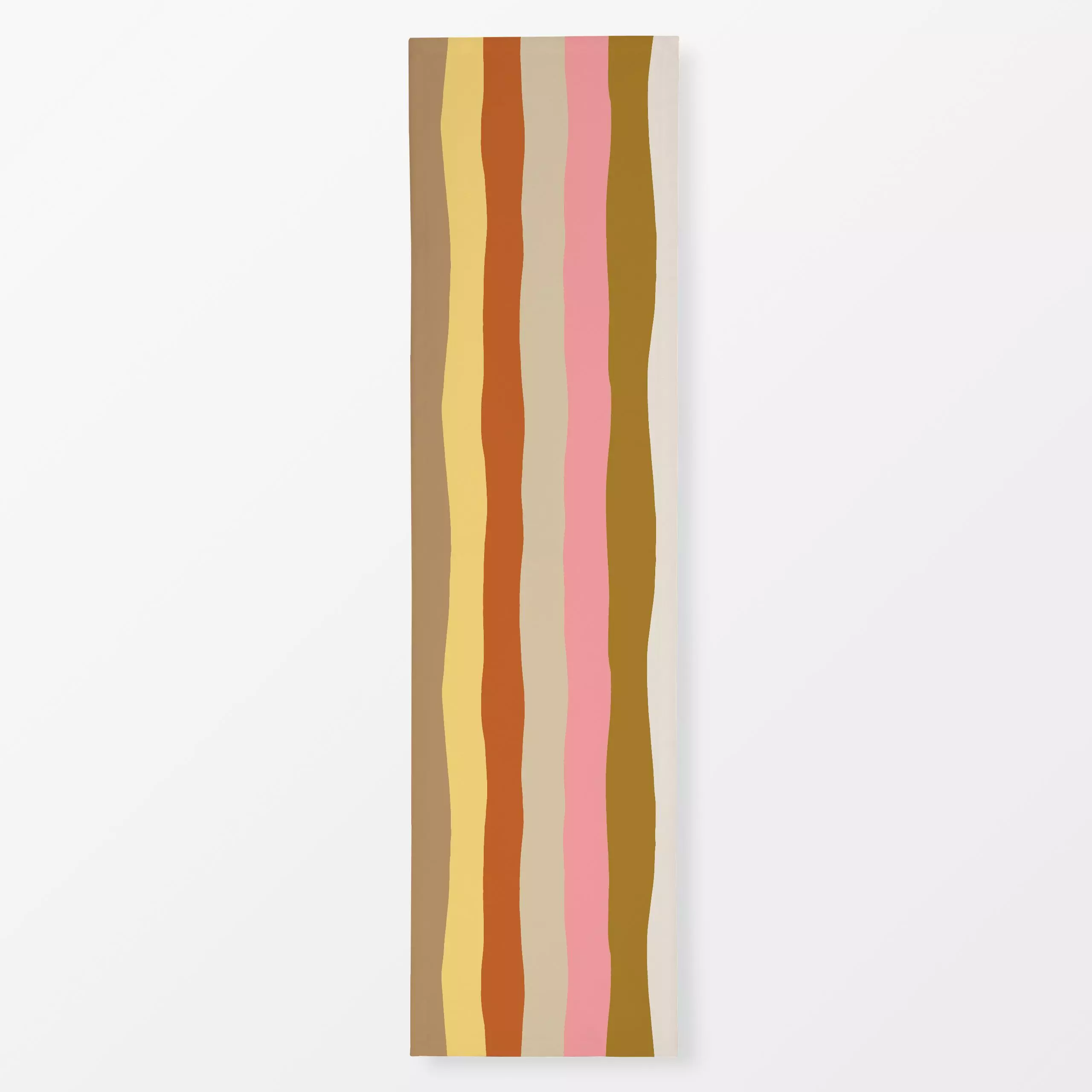 Tischläufer Multicolor Streifen Peach Gelb - Symbole & Muster - von „Studio Kesse"; Linien, Streifen, Sonne, Sommer, gestrei...