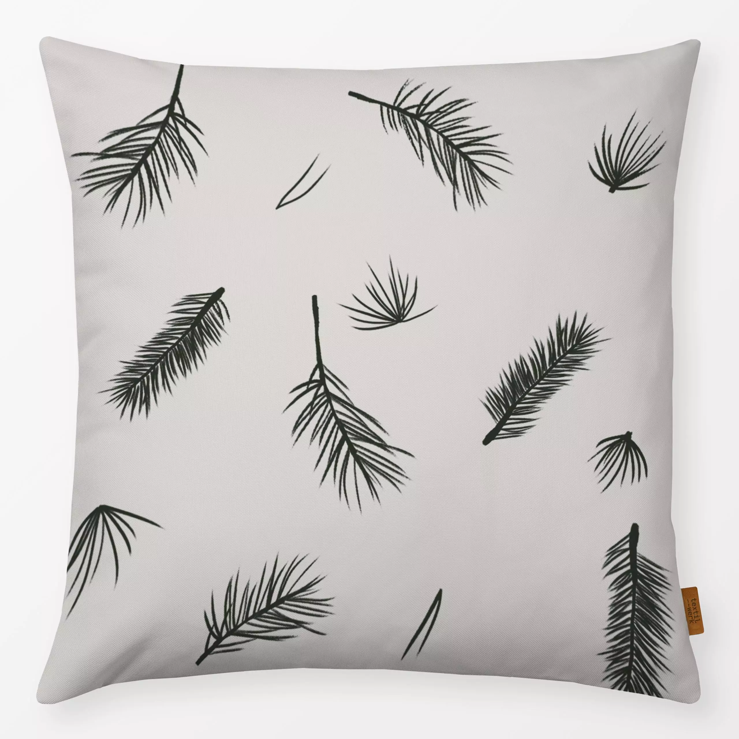 Kissen Äste Beige Grün - Weihnachten - von „textilwerk"