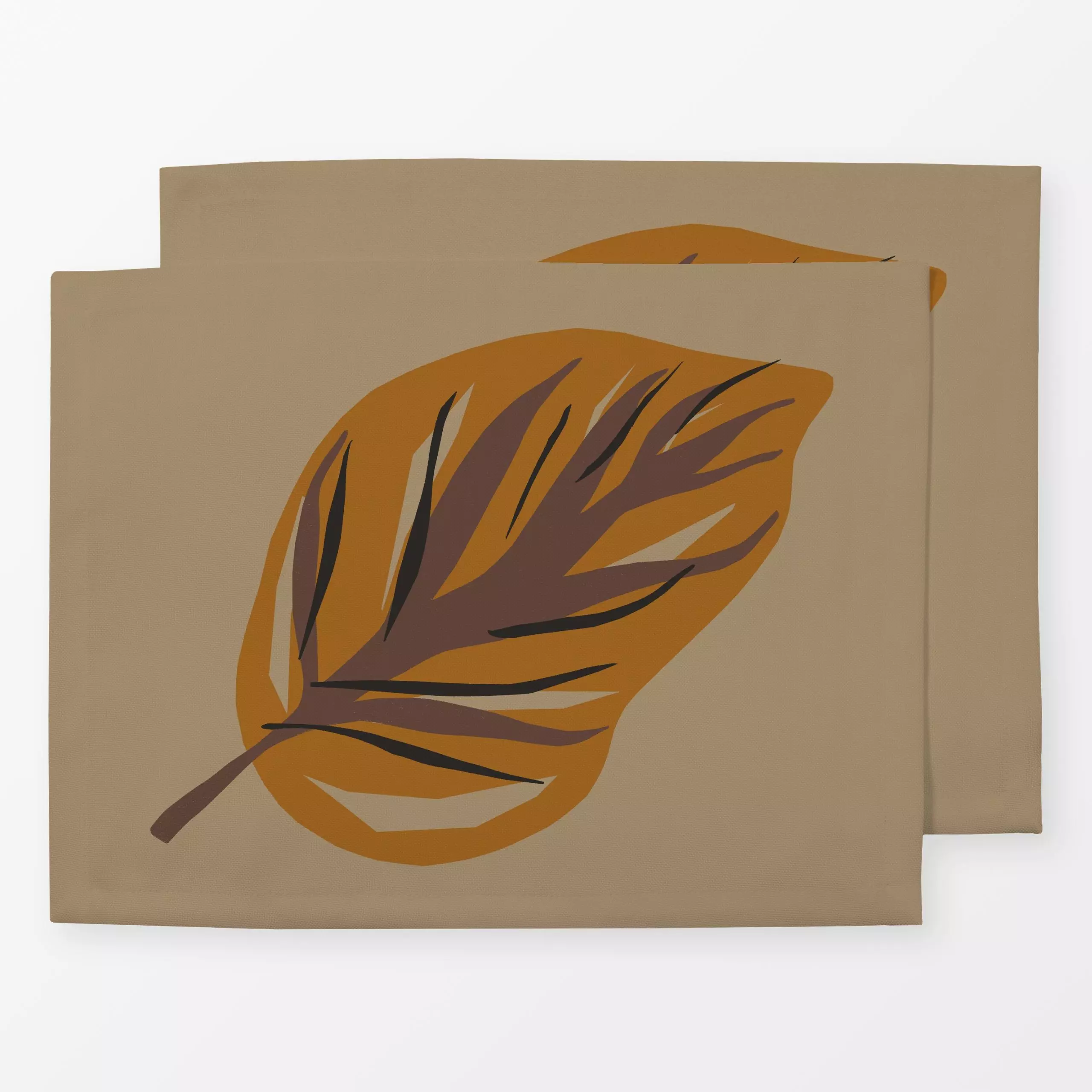 Tischset Blatt - Herbst, Pflanzen & Botanik - von „Julia Schumacher"; Blatt, Blätter, Wald, Herbst, ocker, leaflover, julias...