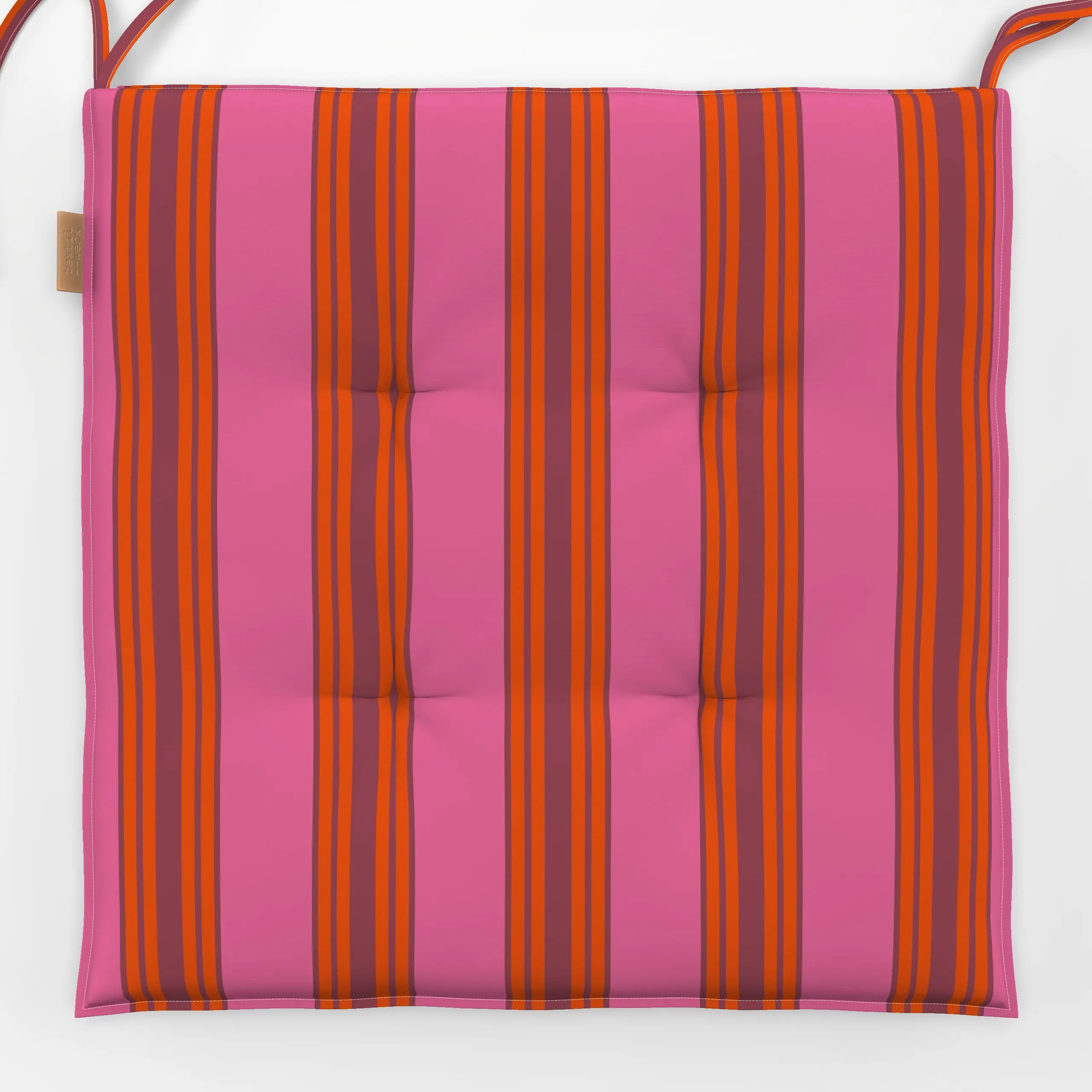 Sitzkissen Pink Koralle Streifen - Sommer, Symbole & Muster, Retro & Vintage - von „Patries Elisabeth"; tropical, exotisch, ...