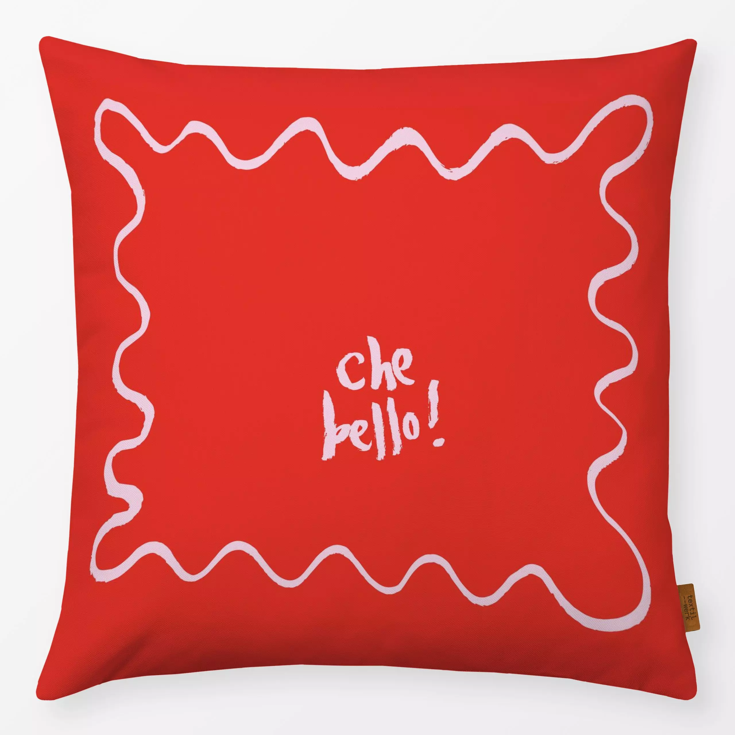 Kissen Che bello - Sprüche & Schriftzüge - von „brushmeetspaper"; Italien, amore, bello