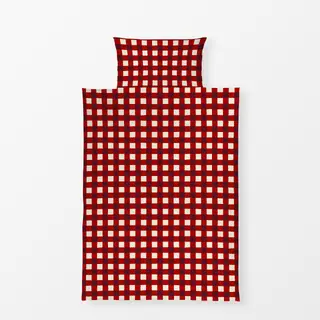 Bettwäsche Karomuster dunkelrot