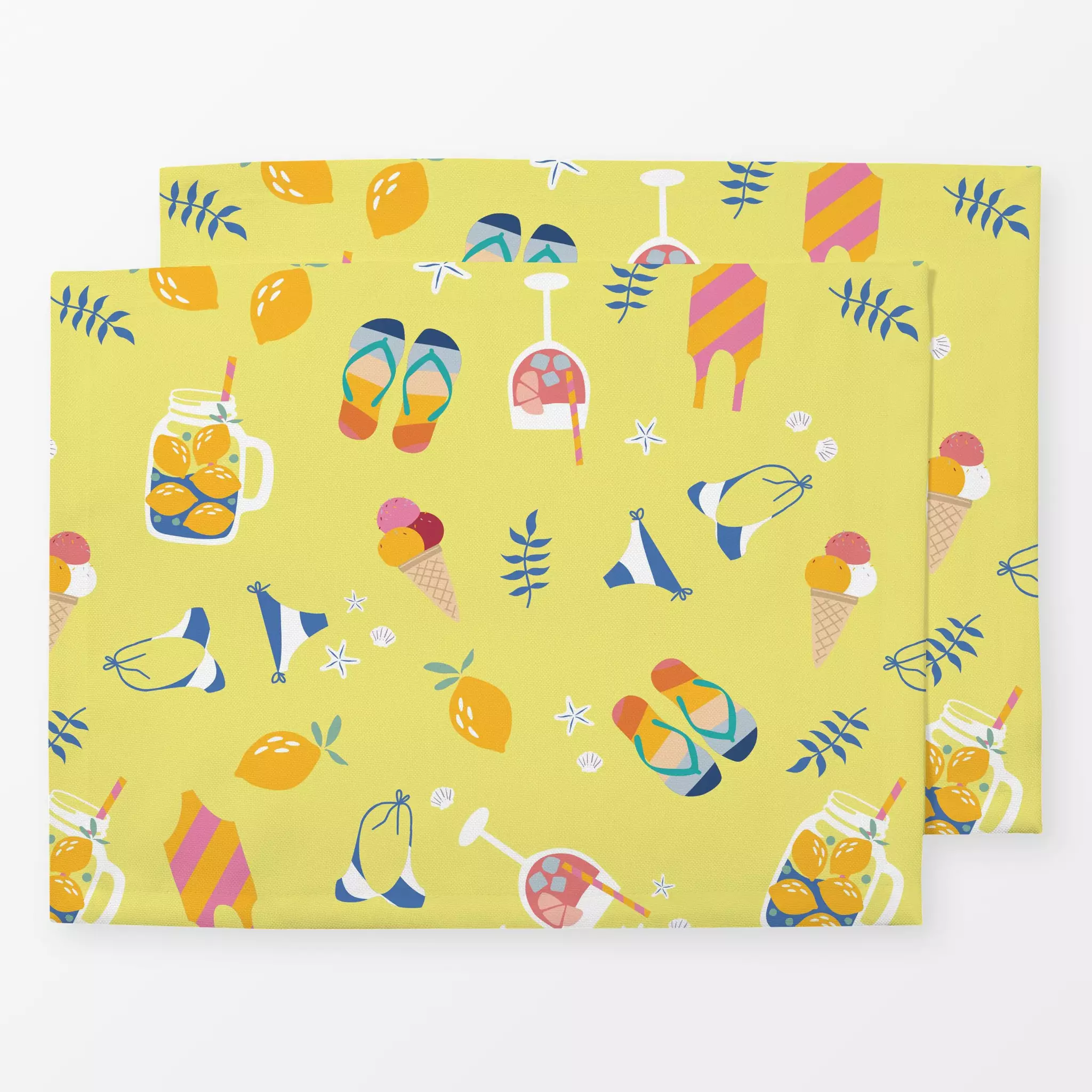 Tischset SUMMER VIBES Muster - zitrone SUMMER VIBES Muster - zitrone