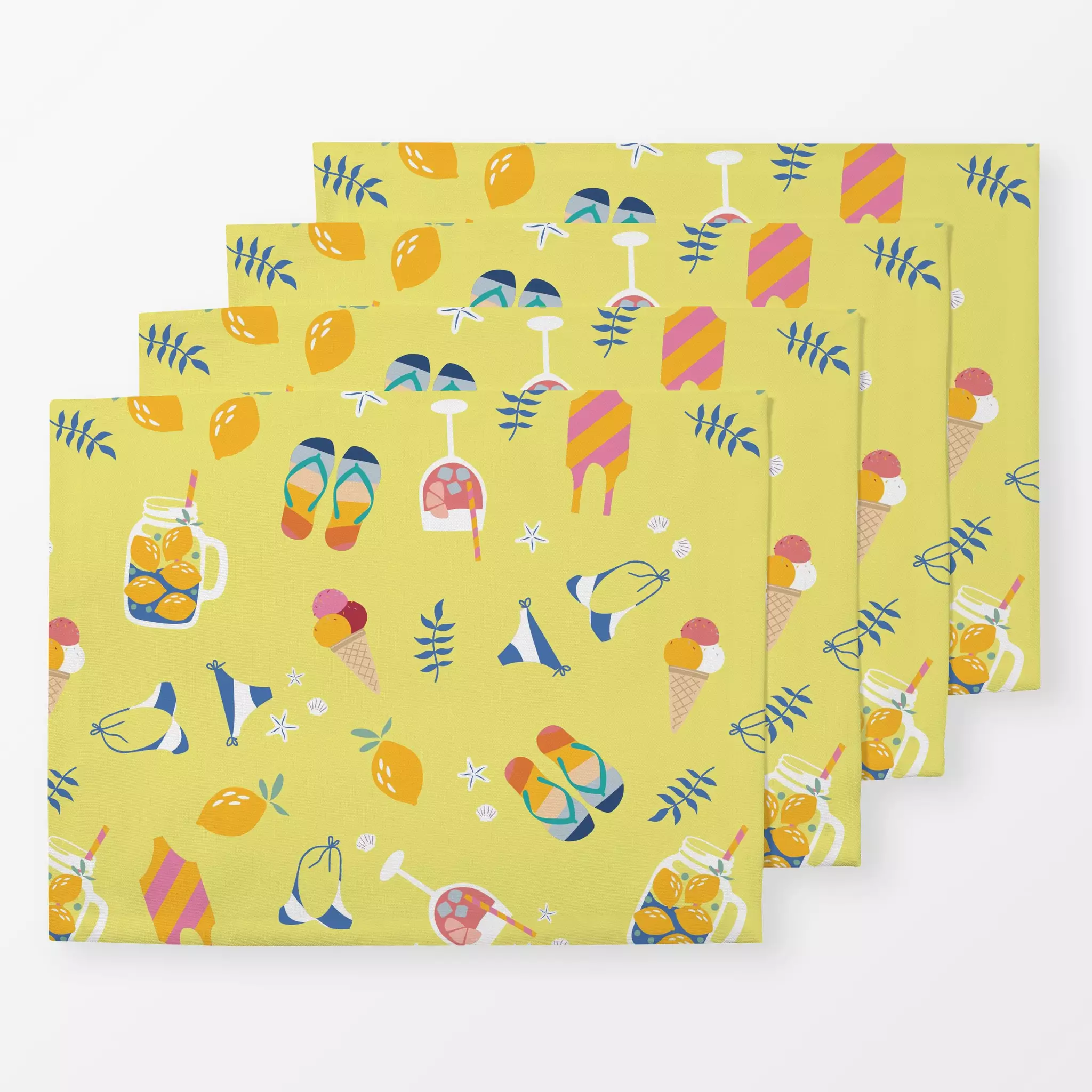 Tischset SUMMER VIBES Muster - zitrone SUMMER VIBES Muster - zitrone