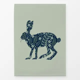 Geschirrtücher Hase Blüten Midsommar Blau