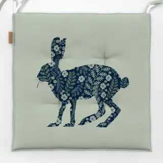 Sitzkissen Hase Blüten Midsommar Blau