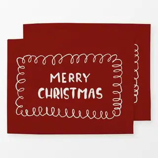 Tischset Merry Christmas Schleife rot