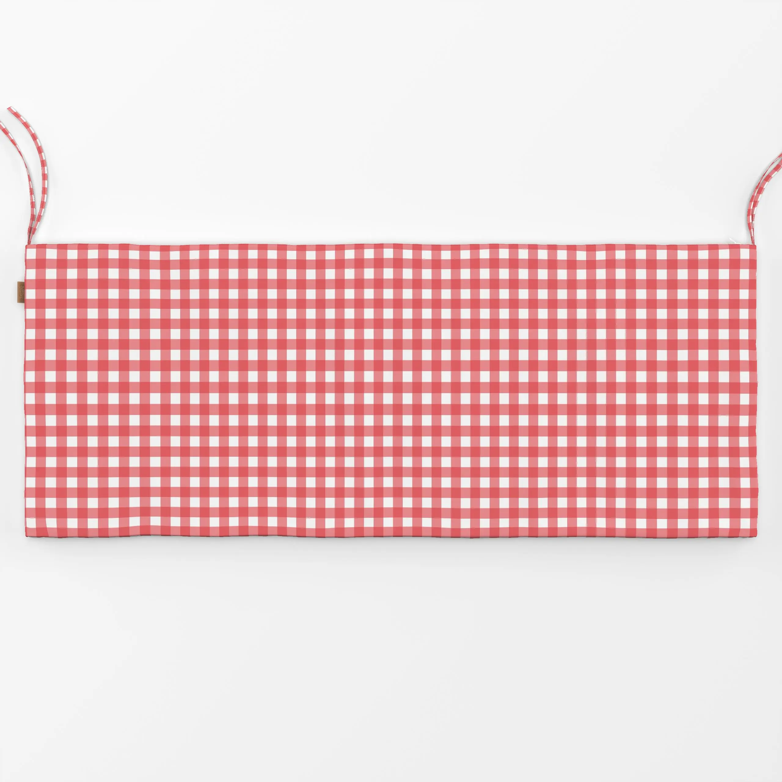 Bankauflage Gingham rot - Herbst, Symbole & Muster - von „Studio ROSAGRAU"; Papaya, Muster, Sommer, vintage, rot, kariert, g...