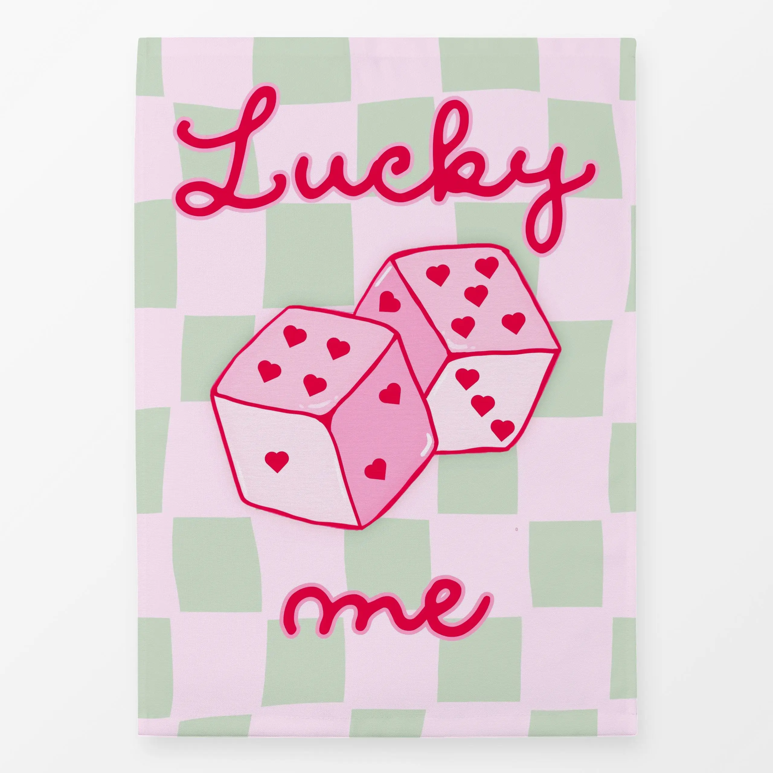 Geschirrtücher Lucky Me Würfel Check - Sprüche & Schriftzüge - von „Monika Strigel"; Frauenpower, Liebe, Glueck, MonikaStrig...