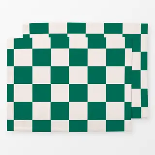 Tischset Christmas Checkers Evergreen