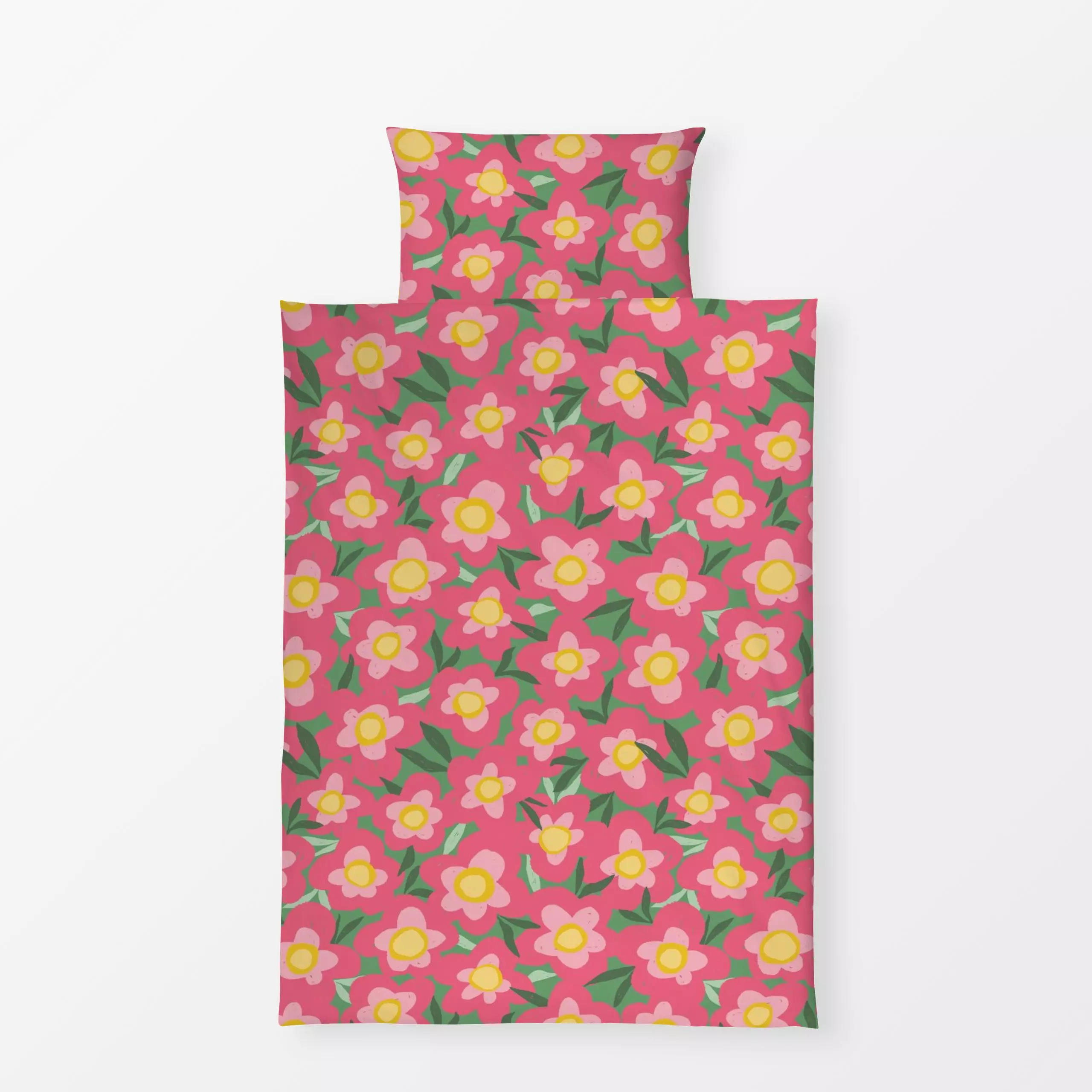 Bettwäsche Bold Graphic Flower Pink - Blumen & Florales, Symbole & Muster, Pflanzen & Botanik - von „DEINKI Studio"; Textur,...