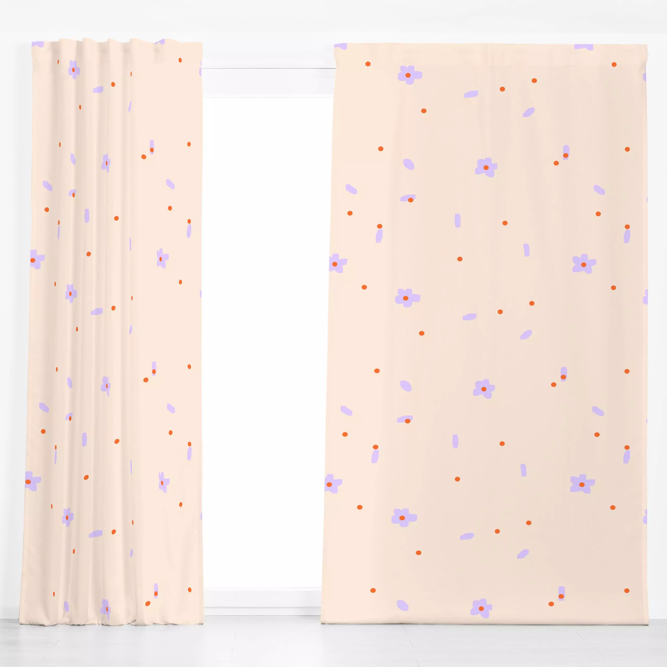 Dekovorhang Flowers & Petals - Blumen & Florales, Symbole & Muster - von „Maren Gross "; Muster, Punkte, Blumen, pattern, fl...