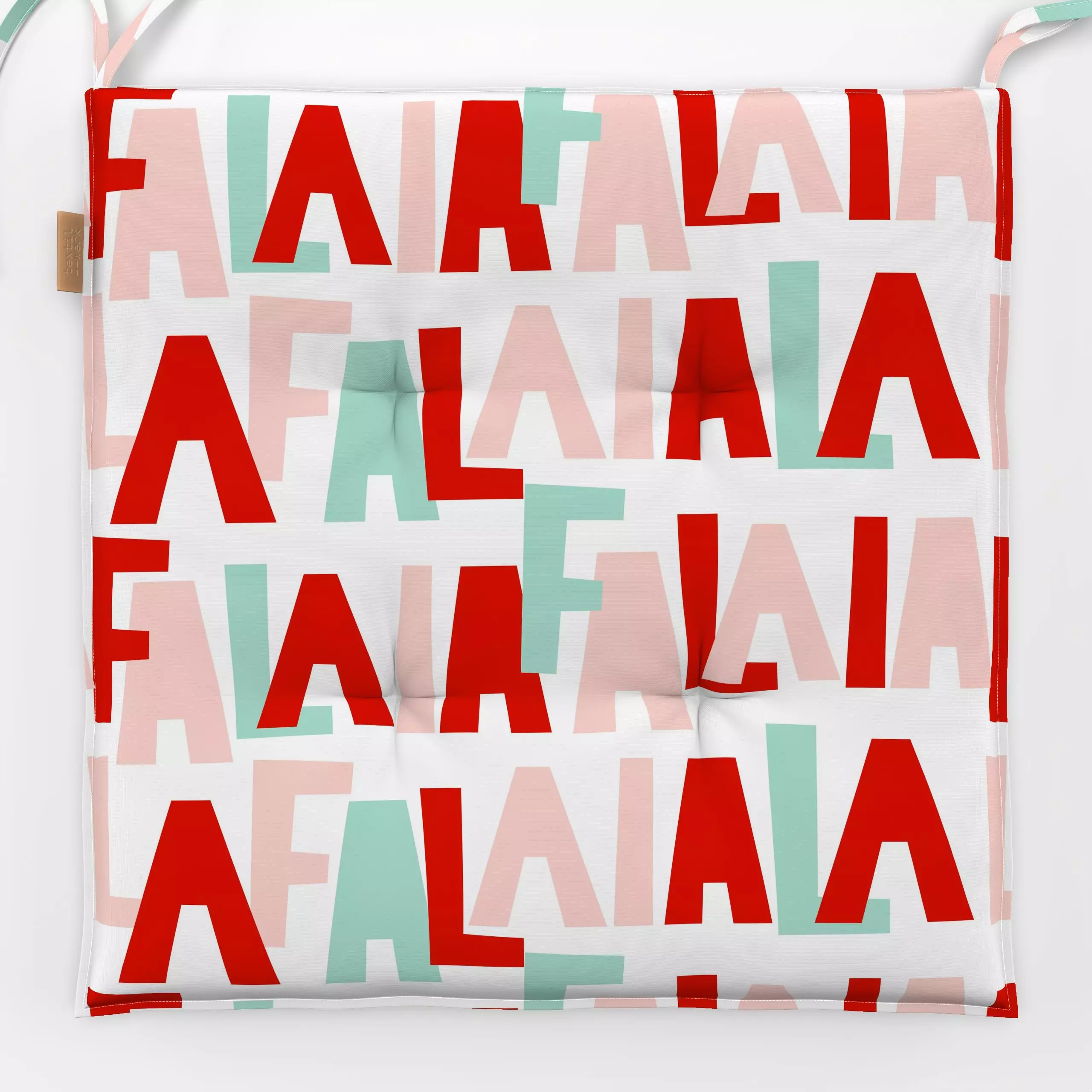 Sitzkissen Falalalala - Sprüche & Schriftzüge, Symbole & Muster - von „Lisa Jasmin Bauer"; Weihnachten, modern, weihnachtlic...