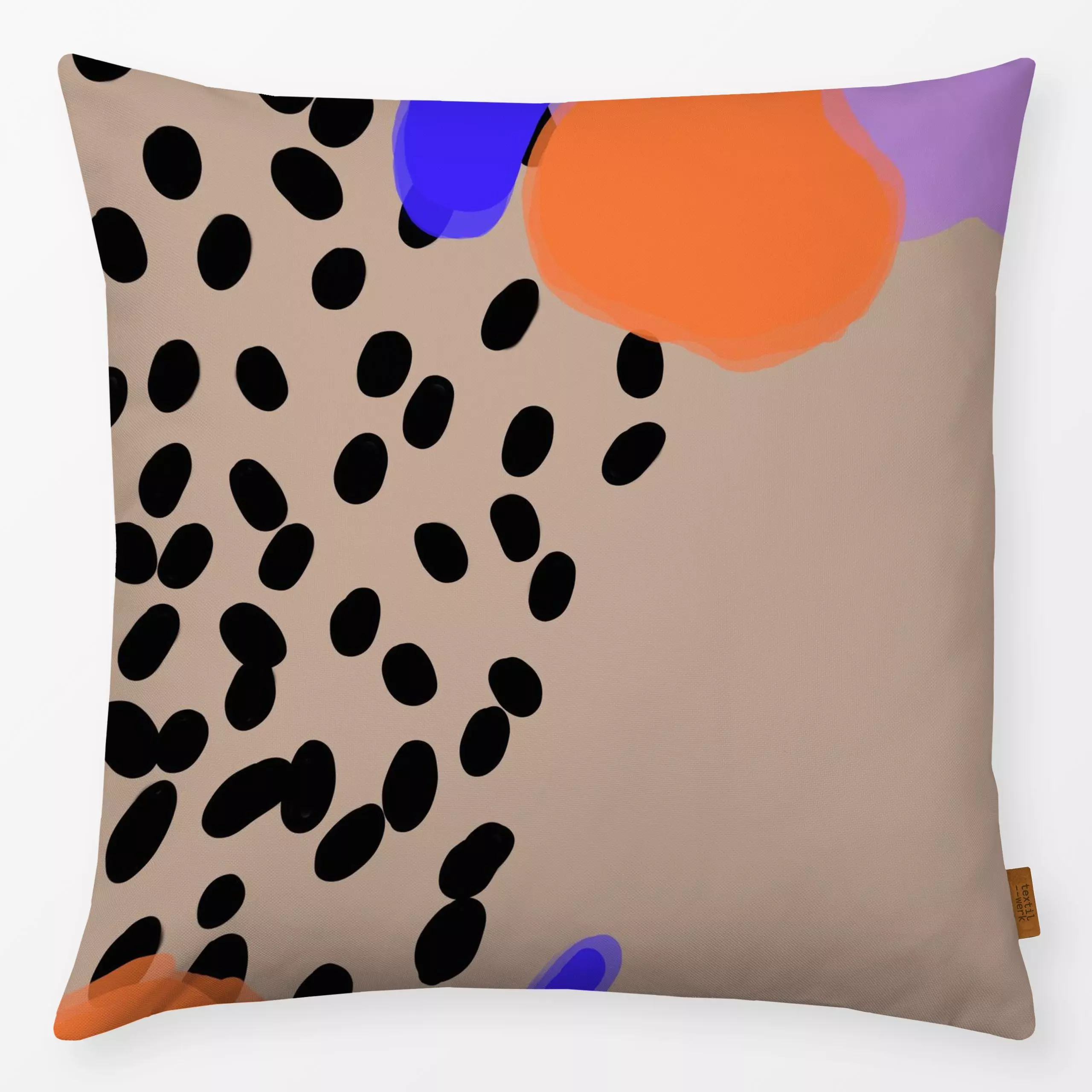 Kissen Mocca dots color - Symbole & Muster - von „Ute Arnold"; Orange, Dots, Polkadots