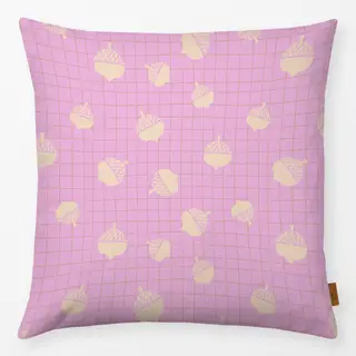 Kissen Herbstliebe Karos und Eicheln