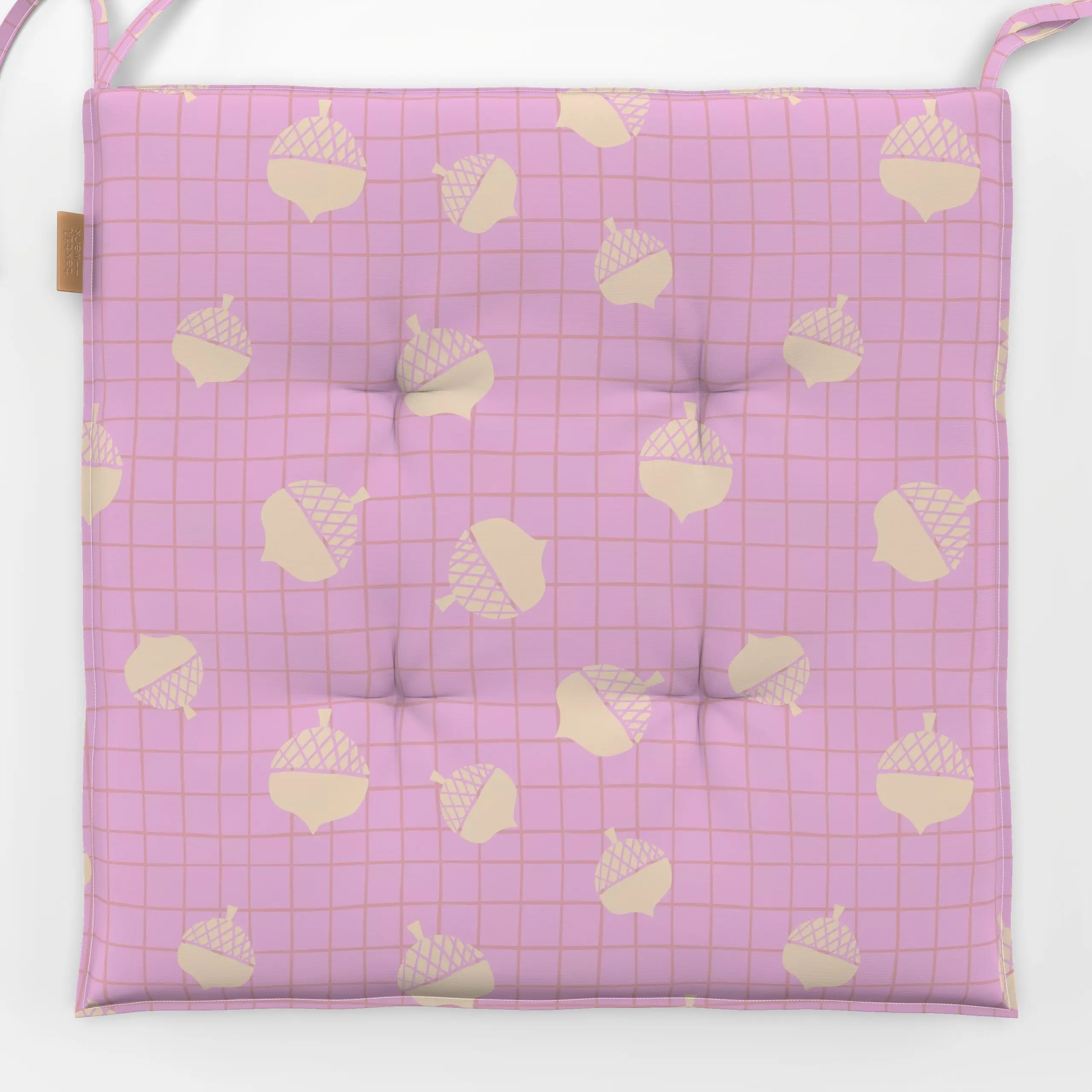 Sitzkissen Herbstliebe Karos und Eicheln - Herbst, Symbole & Muster - von „Carolin Vonhoff"; Muster, Wald, Herbst, Herbstdek...