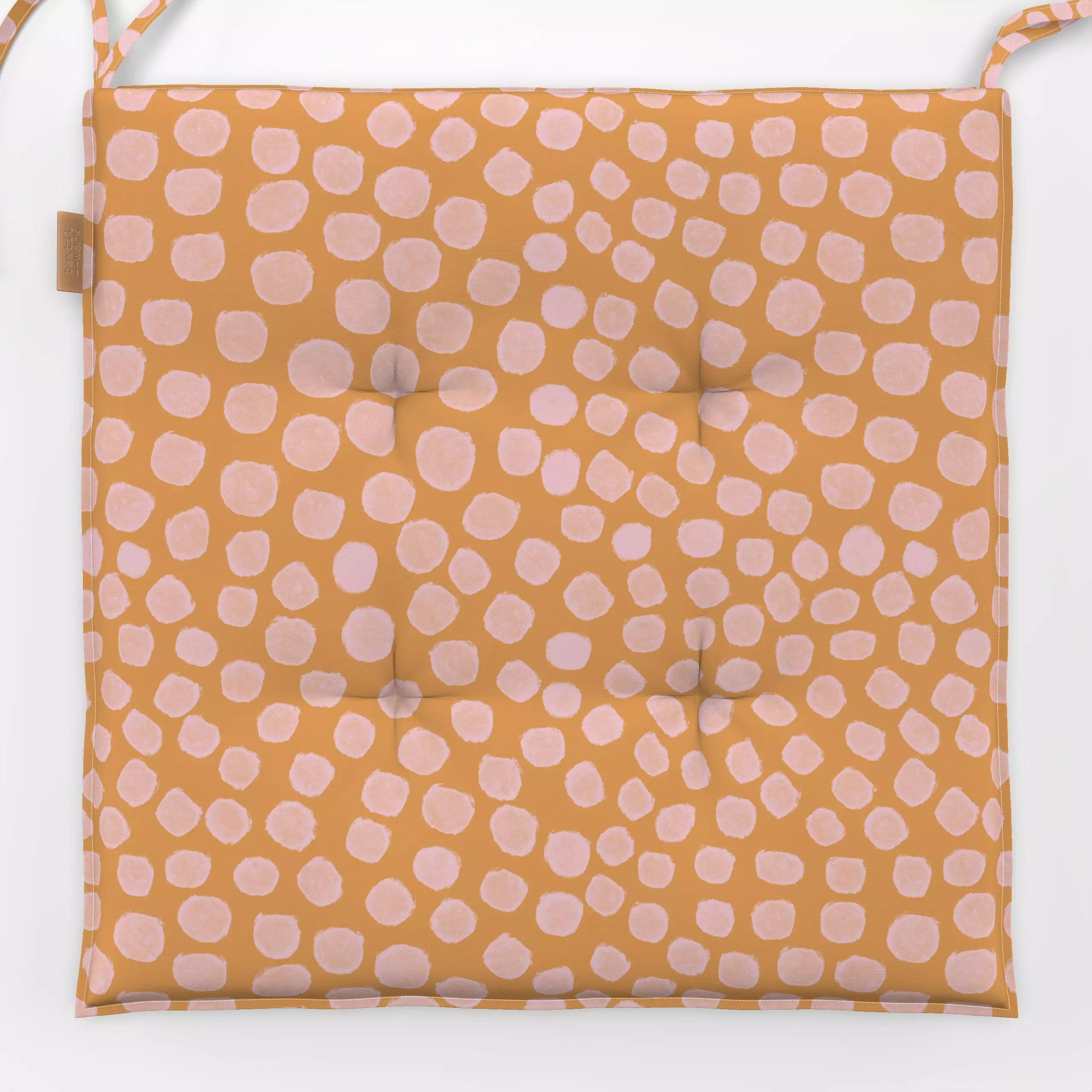 Sitzkissen Frühlingspunkte Orange - Symbole & Muster - von „Studio ROSAGRAU"; boho, Punkte, Dots, gepunktet