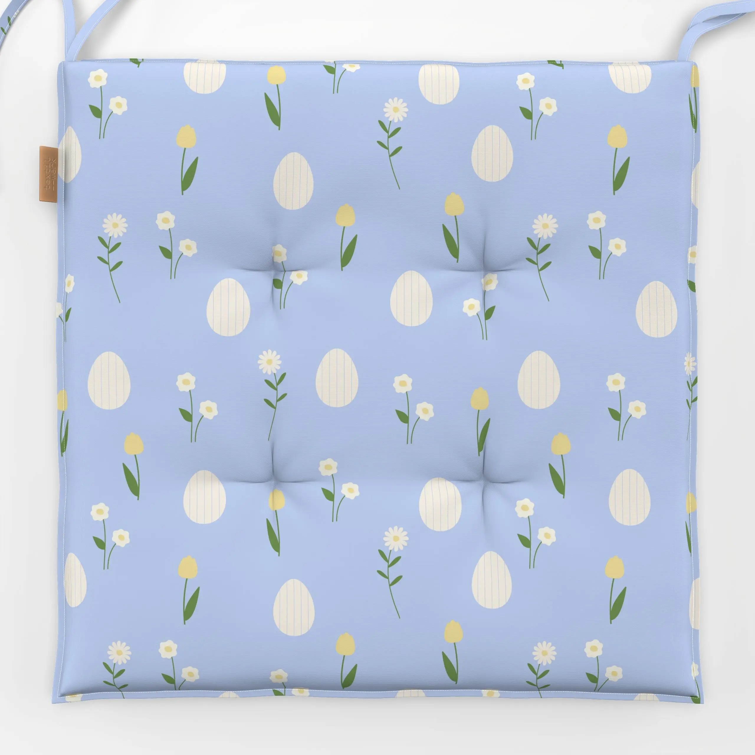 Sitzkissen Ostereier Muster Blau - Frühling, Ostern - von „Jana Moßmann"; Tulpen, Ostern, Fruehling, Ostereier, hasen, Eiers...