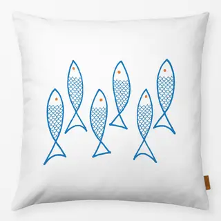 Kissen Fische hellblau