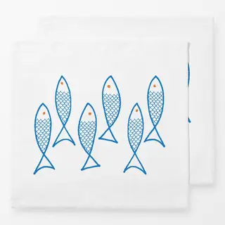 Servietten Fische hellblau