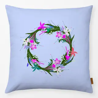 Kissen Blumenkranz Blau