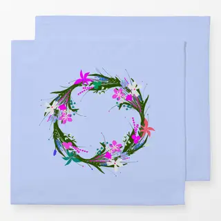 Servietten Blumenkranz Blau