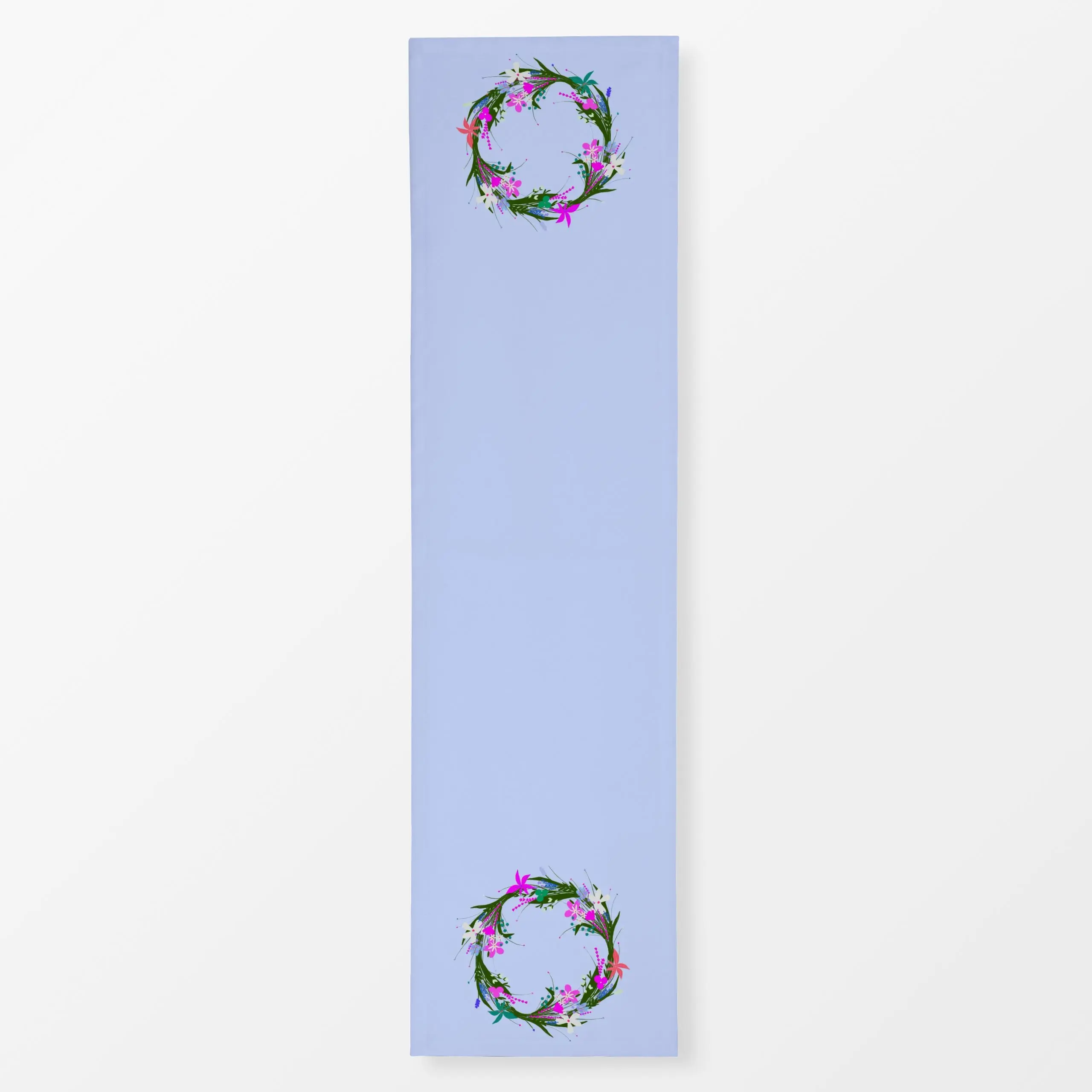 Tischläufer Blumenkranz Blau - Blumen & Florales, Frühling - von „Sophie Augustin Illustration"; Blumen, Garten, kranz, Frue...