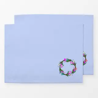 Tischset Blumenkranz Blau