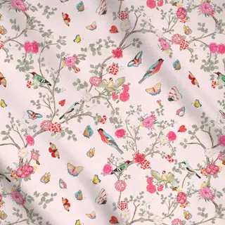 Meterware Chinoiserie Garten Pink