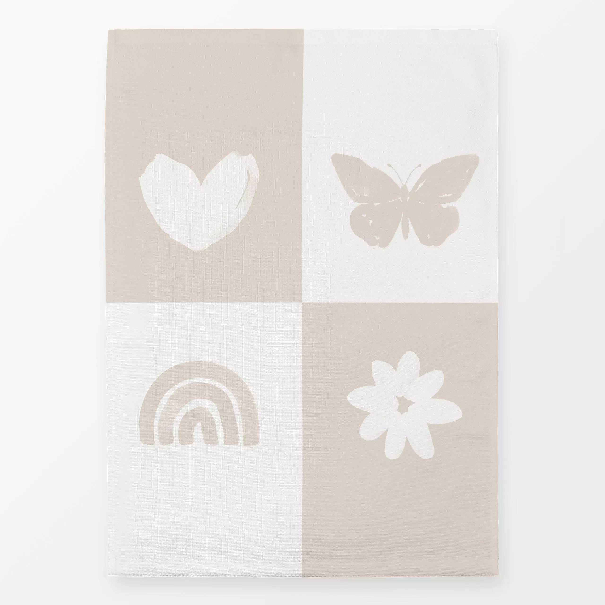 Geschirrtücher Schachbrett Frühling 2 - Frühling, Sommer, Ostern - von „Primus Pattern"; Blumen, Blüten, Sand, Regenbogen, S...