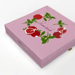 Bodenkissen Granatapfel Kranz Rosa