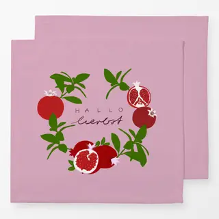 Servietten Granatapfel Kranz Rosa