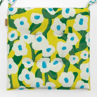 Sitzkissen Bluemenranken - Gelb