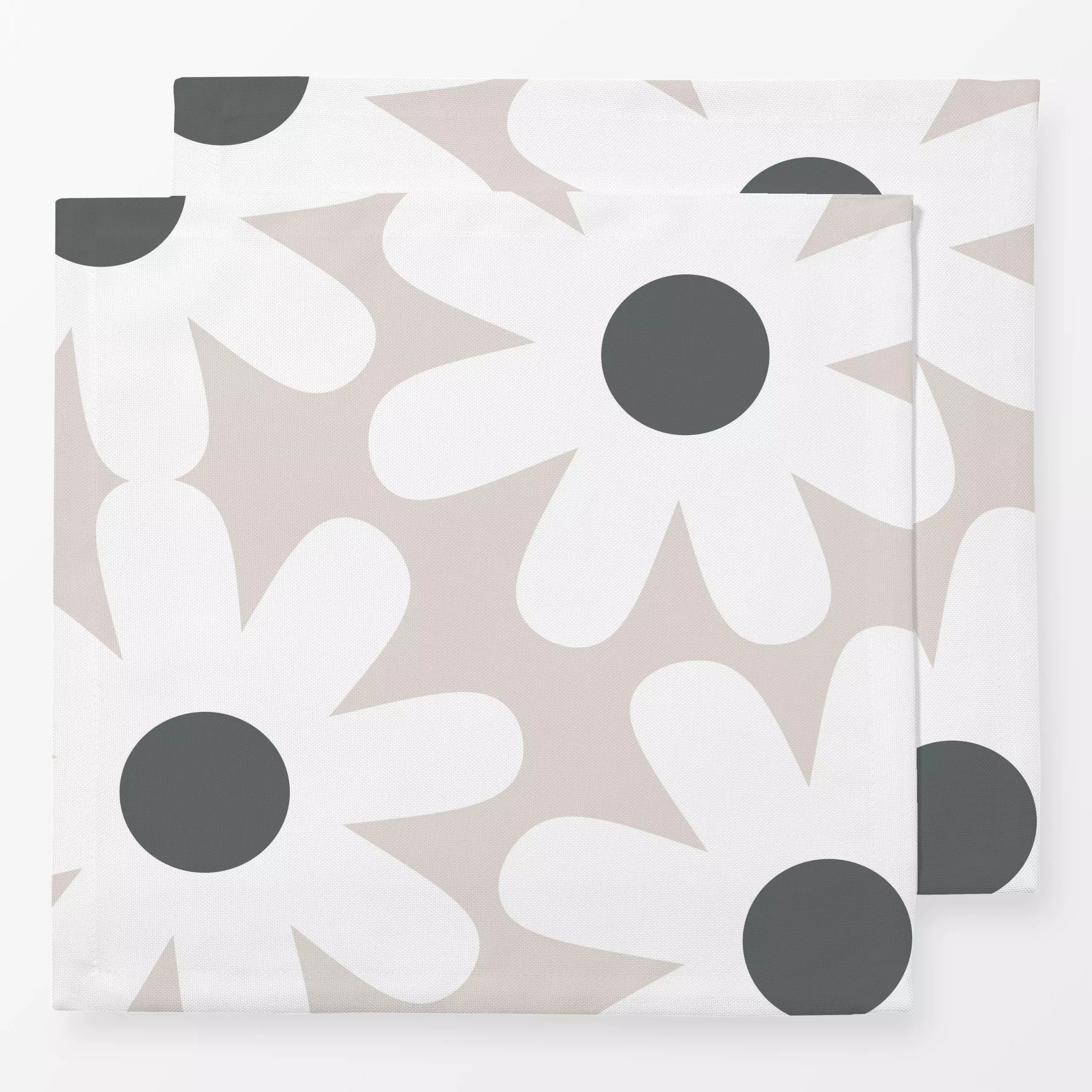 Servietten Große Gänseblümchen Weiß - Frühling, Symbole & Muster, Anlässe, Ostern - von „Alisa Knöß"; skandinavisch, landhau...