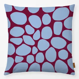 Kissen Frühling Steine burgundy blau