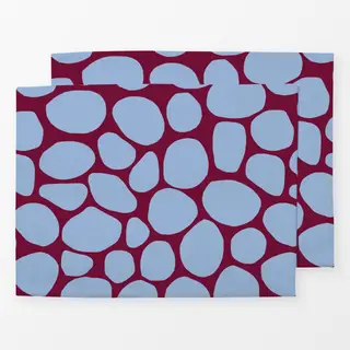 Tischset Frühling Steine burgundy blau