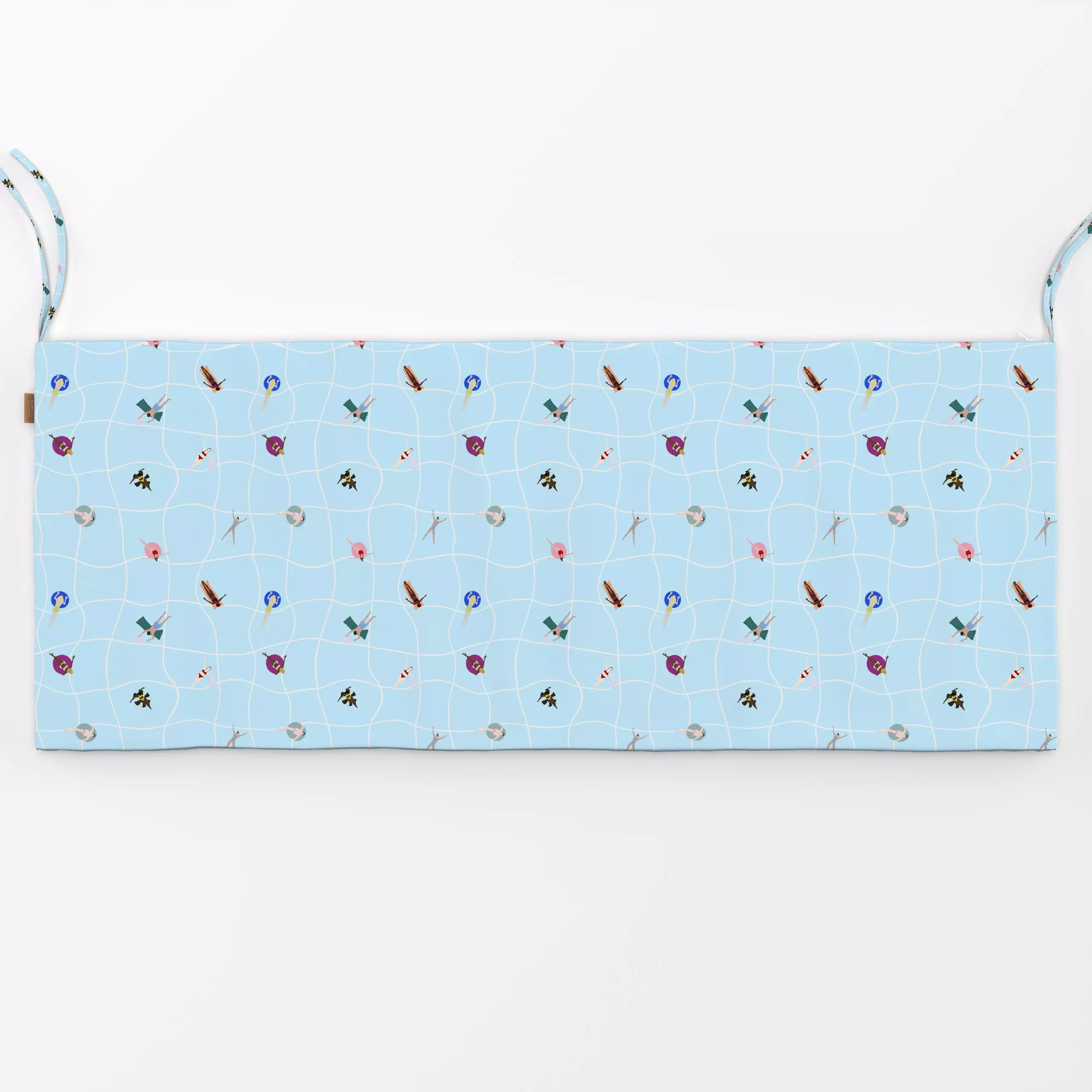 Bankauflage Poolszene Schwimmringe - Sommer, Symbole & Muster - von „Sophie Augustin Illustration"; Wasser, Schwimmen, Somme...