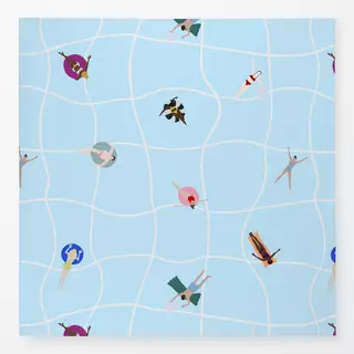Tischdecke Poolszene Schwimmringe