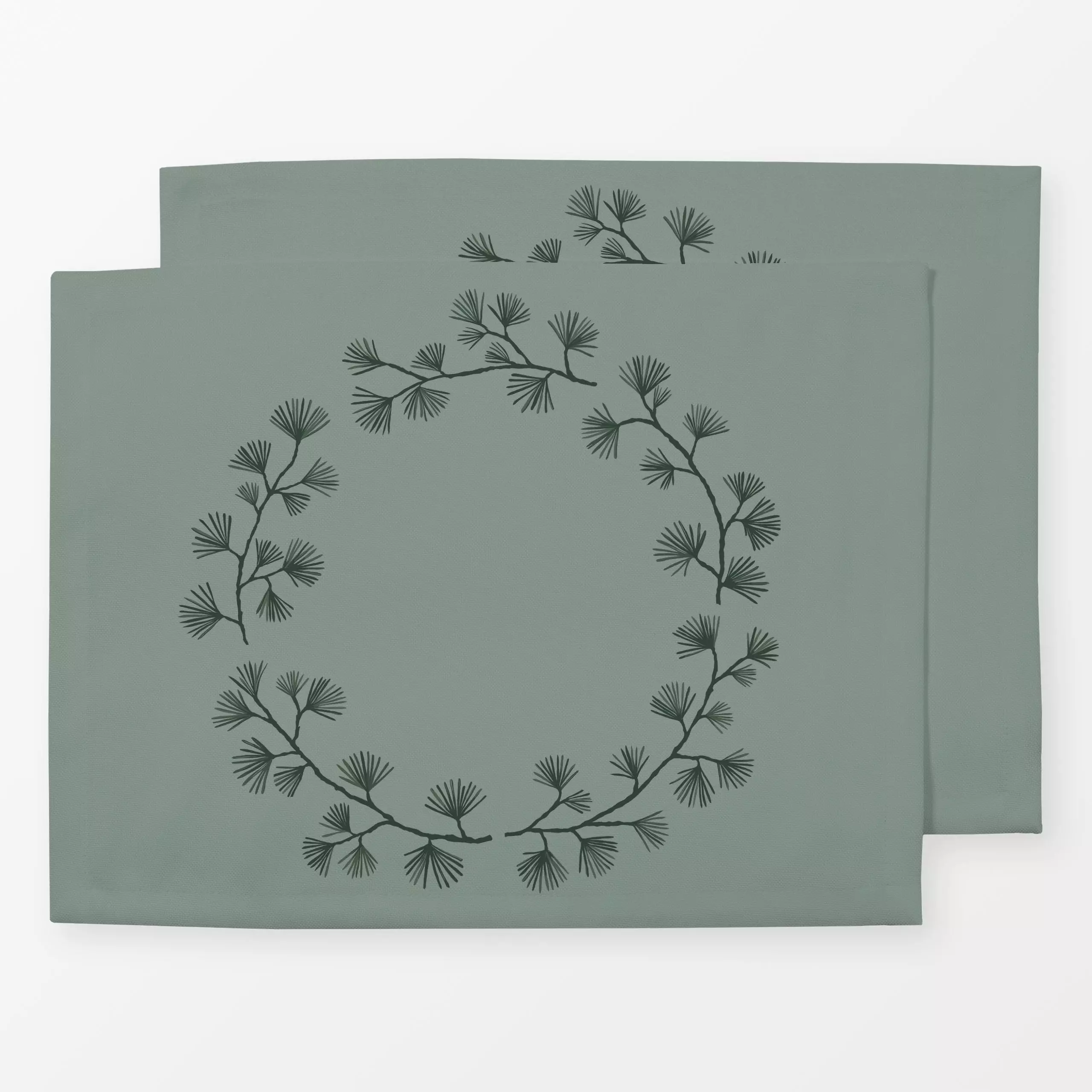 Tischset Tannen Kranz Weihnachten - Weihnachten, Winter, Pflanzen & Botanik - von „Studio Kesse"; Tannenbaum, Weihnachten, M...