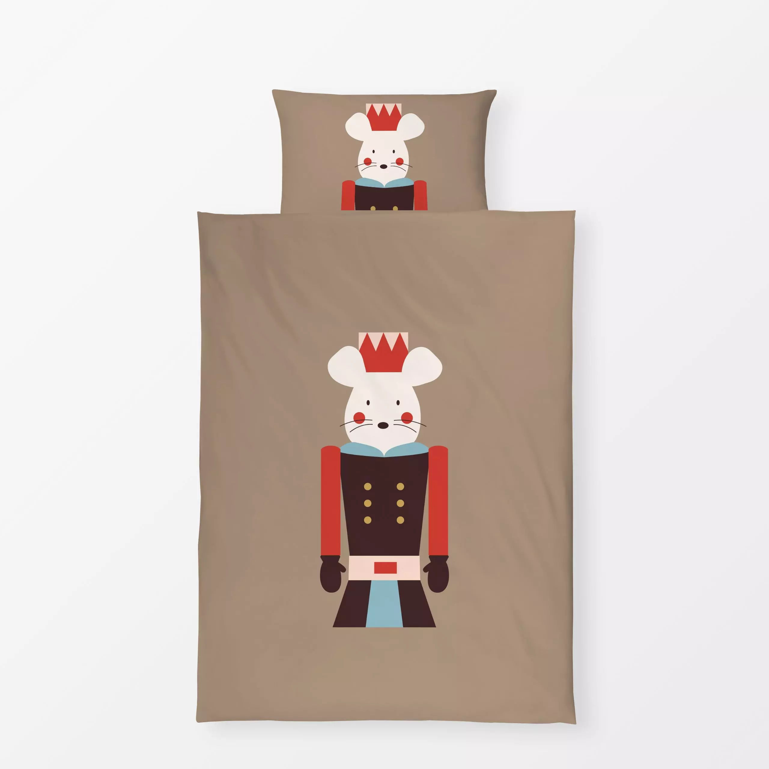 Bettwäsche Wichtel Maus Junge Braun - Kinderzimmer & Motive für Kinder, Weihnachten, Anlässe - von „Jana Moßmann"; Nussknack...