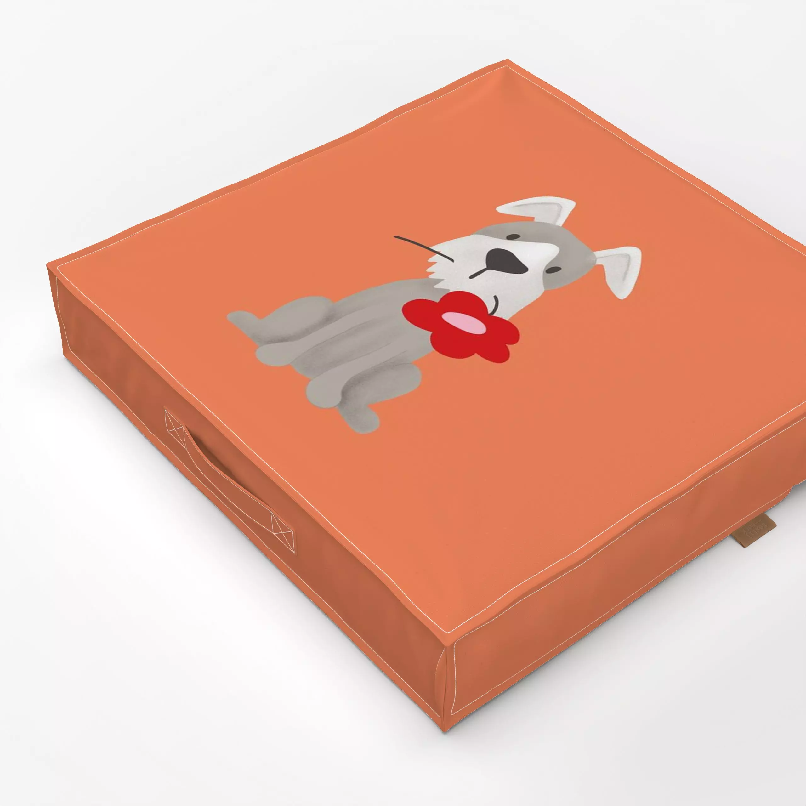 Bodenkissen Frühlingspfoten Schnauzer - Kinderzimmer & Motive für Kinder, Tiere - von „Andrea Liesert"; verspielt, farbenfro...