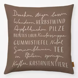 Kissen Herbst To-Do Braun