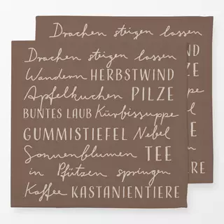 Servietten Herbst To-Do Braun
