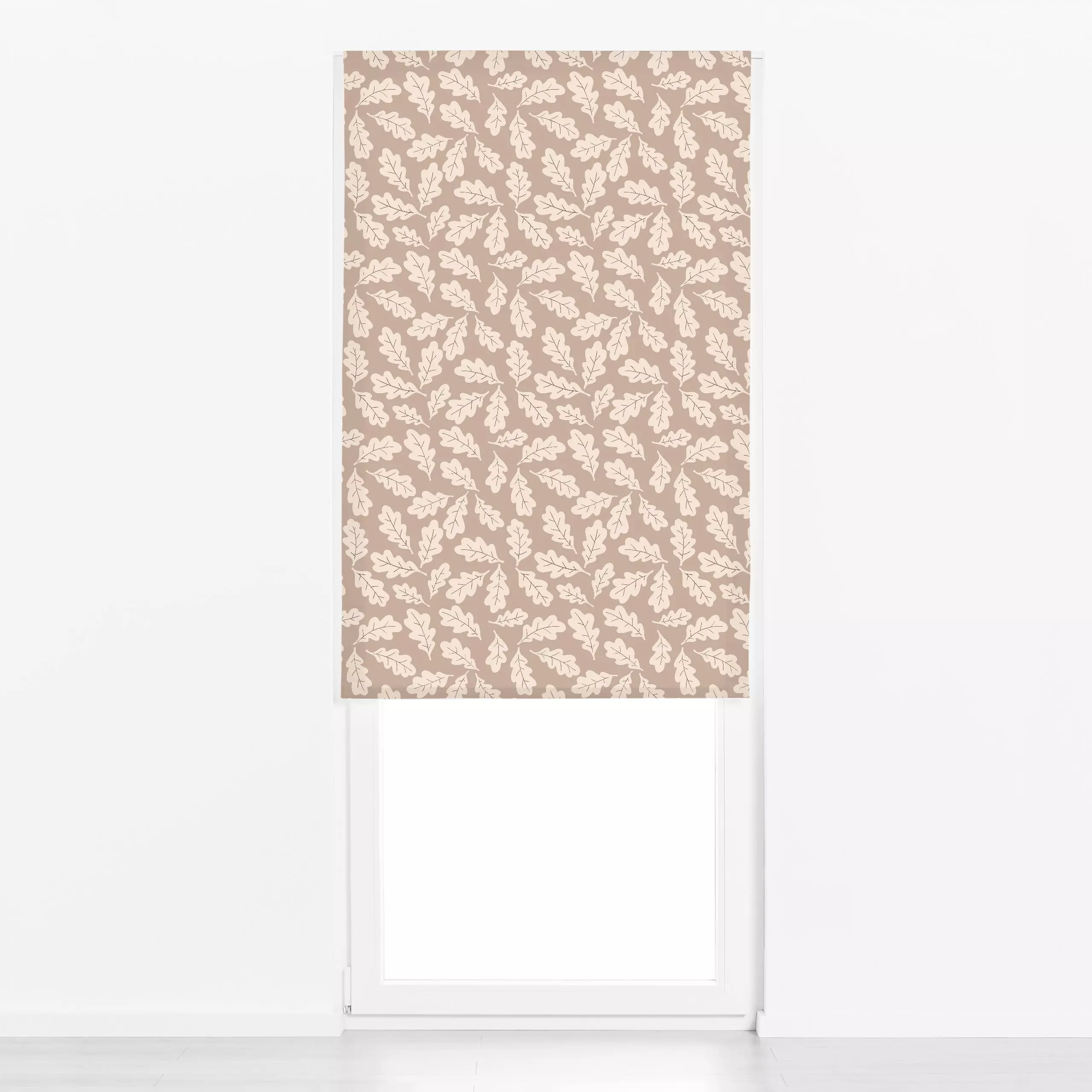 Raffrollo Eichelblätter beige - Herbst - von „Studio Kesse"; Natur, Blätter, Laub, Wald, Herbst, herbstlich, outdoorkissen, ...