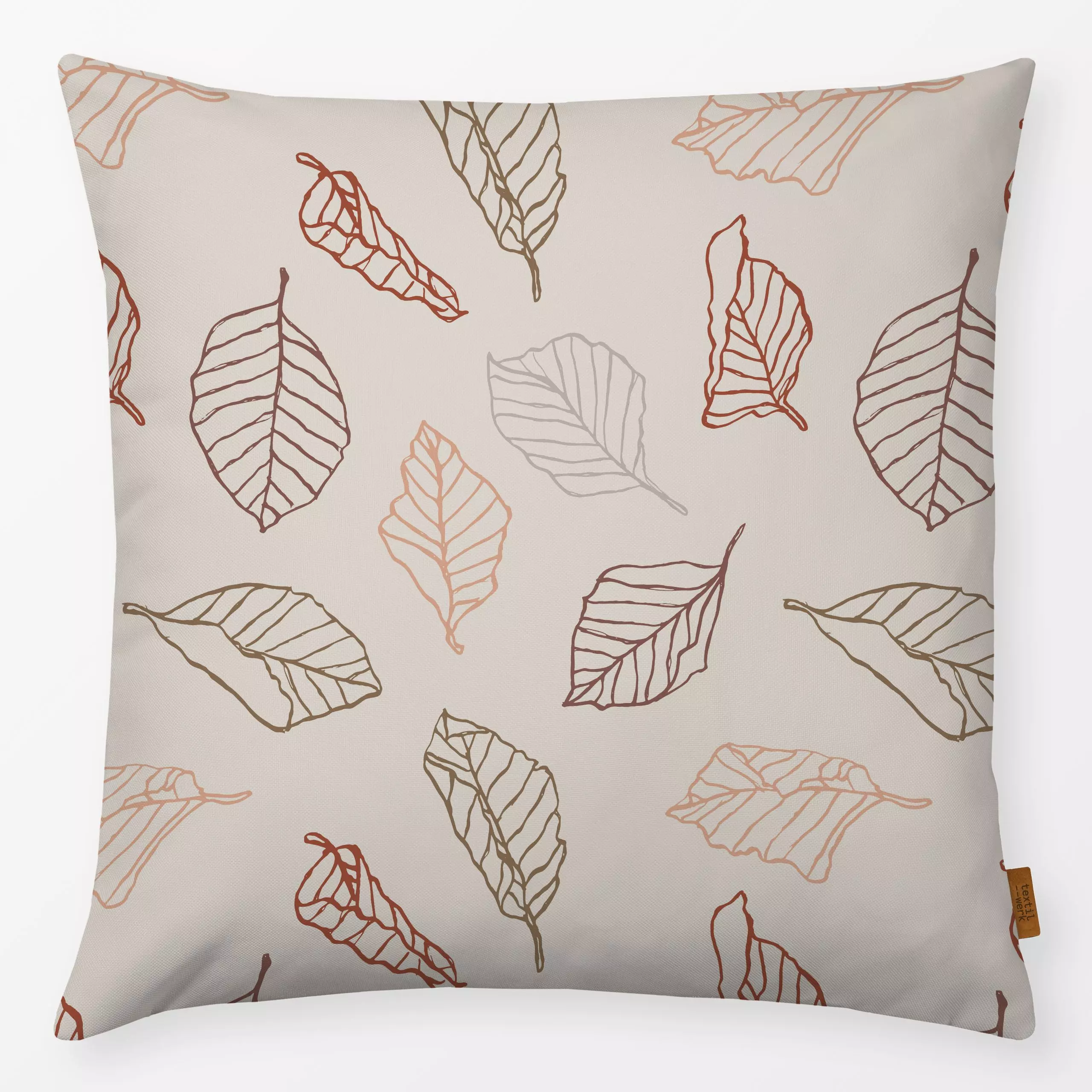Kissen Sketched Autumn Leaves 2 - Herbst, Pflanzen & Botanik - von „Mareike Böhmer"; Natur, Blatt, Blätter, Herbst, herbstli...