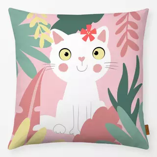 Kissen Jungel Katze weiß