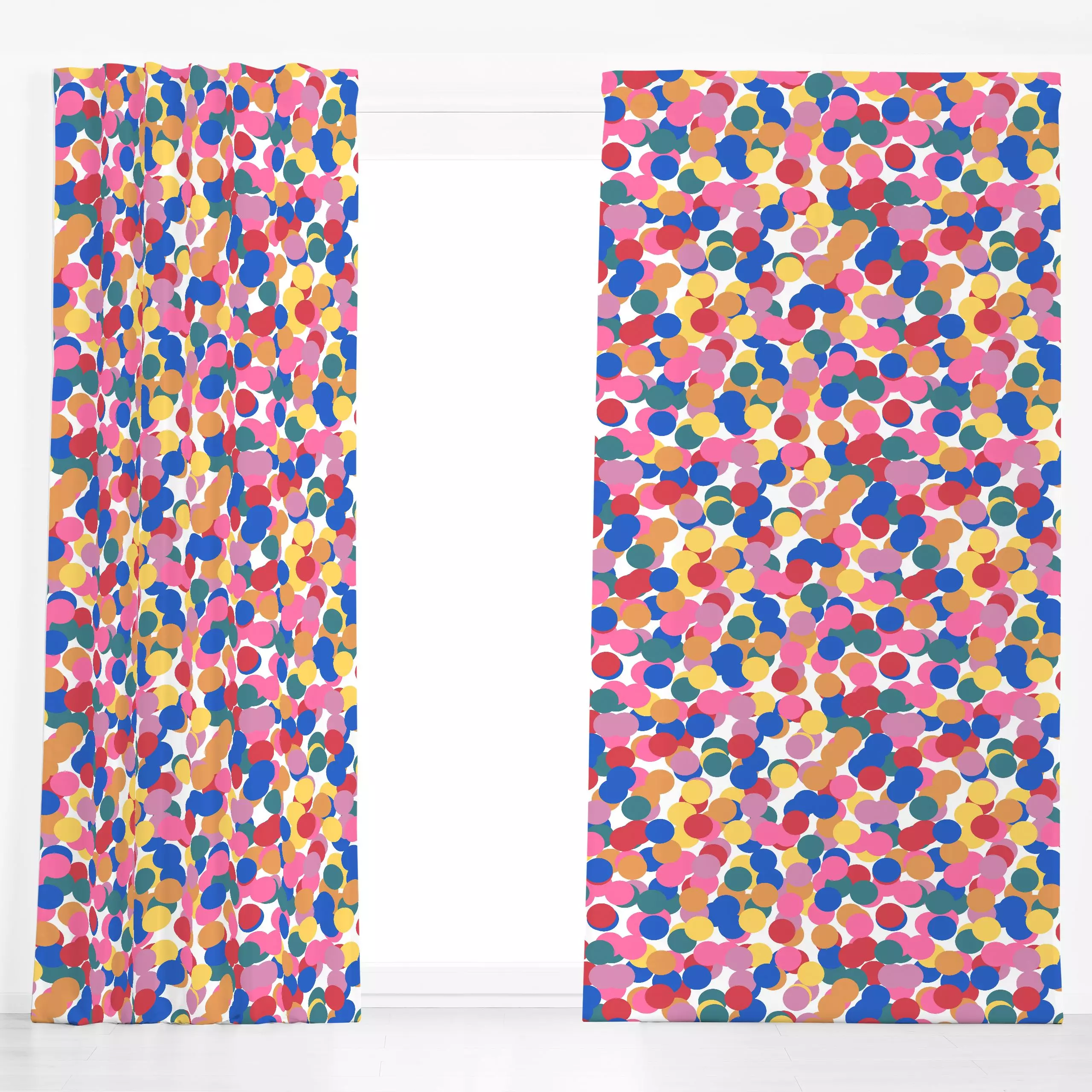 Dekovorhang Konfetti bunt - Symbole & Muster - von „Fjord Studio"; Punkte, Pride, Geburtstag, Dots, bunt, gepunktet, farbenf...