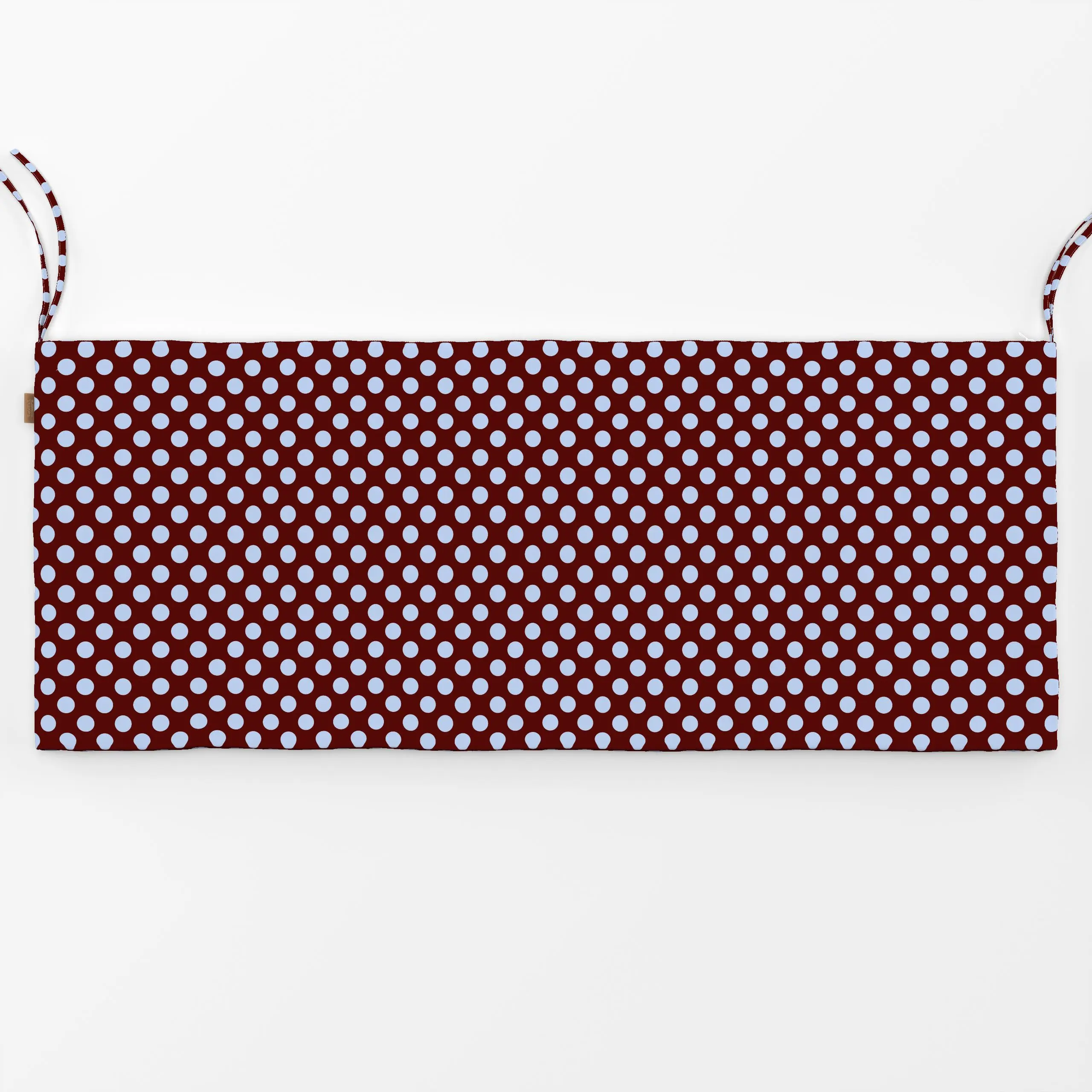 Bankauflage Polka Dots blue brown - Symbole & Muster, Retro & Vintage - von „Karen Menzenbach"; abstrakt, Punkte, grafisch, ...