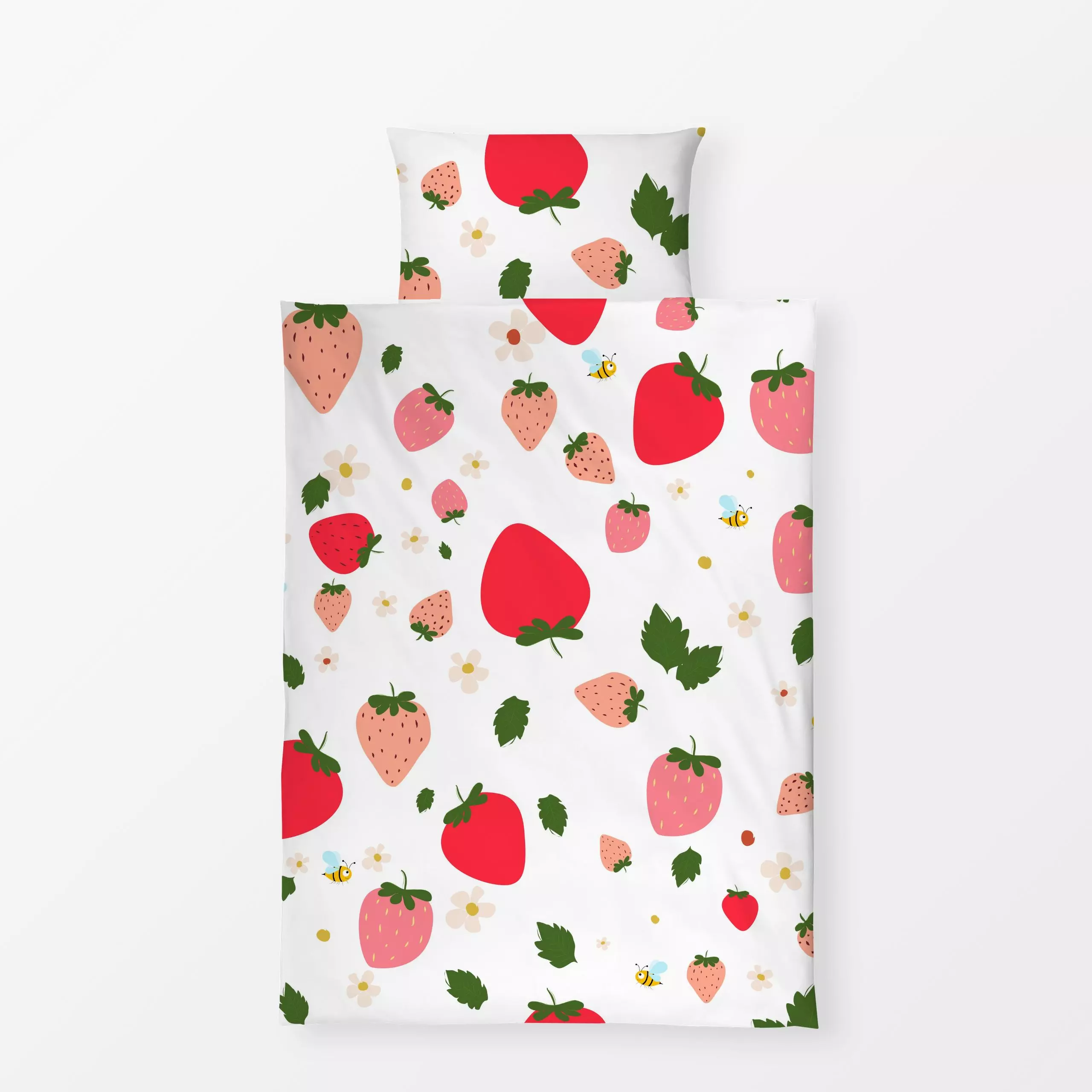 Bettwäsche Erdbeerliebe - Küche, Essen & Trinken, Anlässe, Früchte, Ostern - von „Heyduda"; Frucht, Blatt, Garten, Erdbeeren...