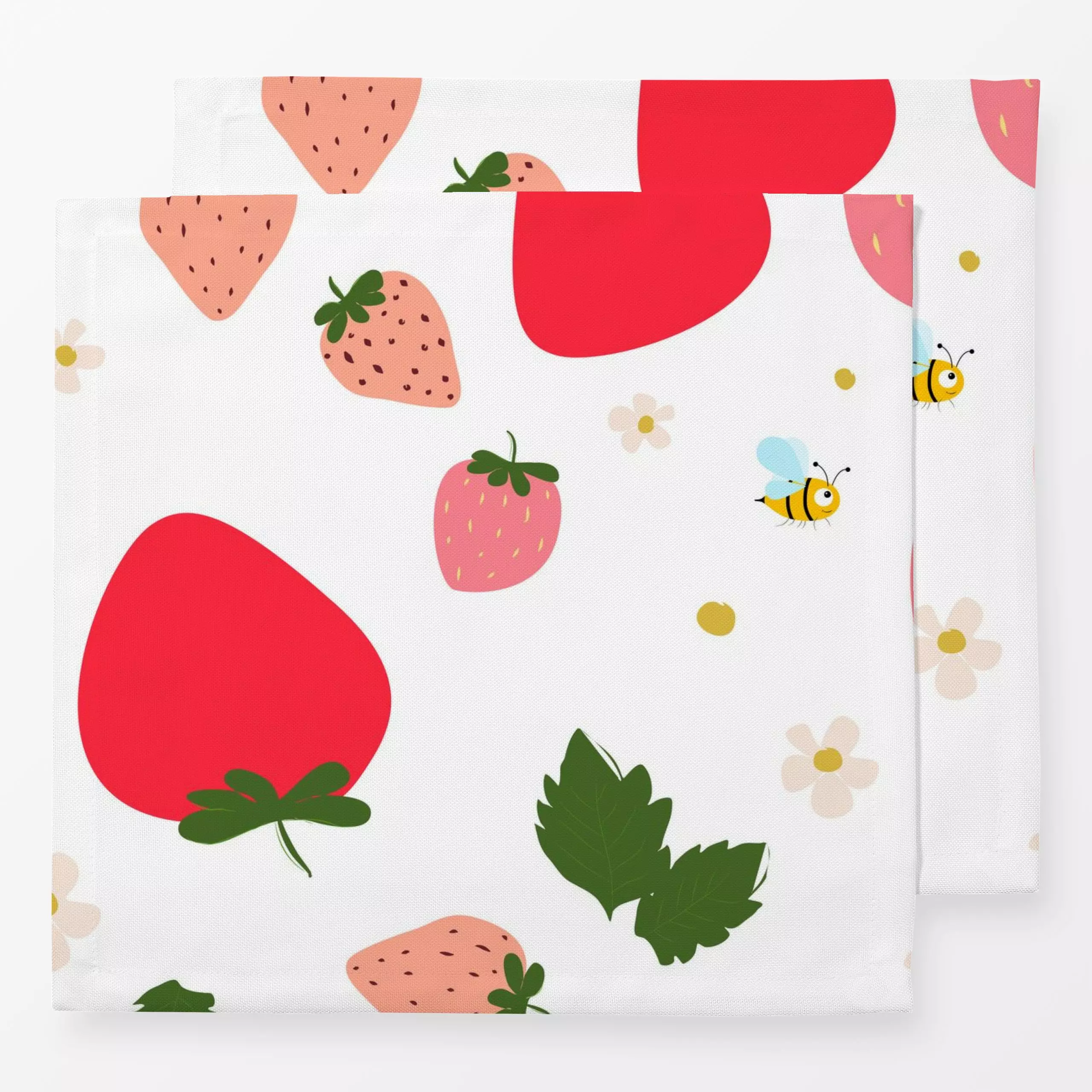 Servietten Erdbeerliebe - Küche, Essen & Trinken, Anlässe, Früchte, Ostern - von „Heyduda"; Frucht, Blatt, Garten, Erdbeeren...